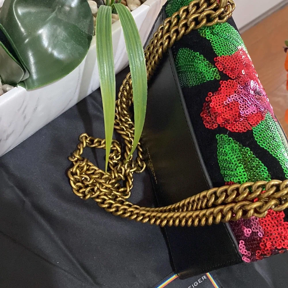 kurt Geiger London Shoreditch Floral Sequin Small Crossbody Bag - Picture 14 of 17